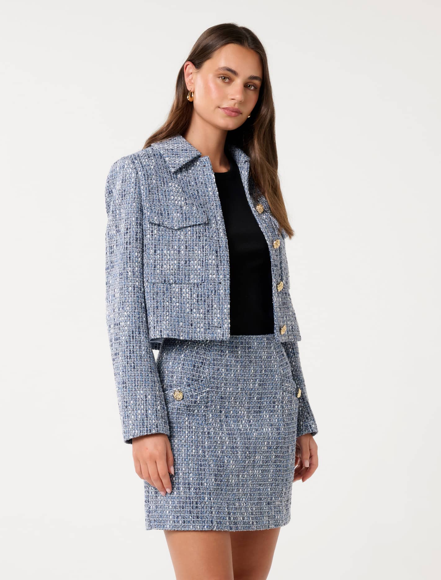 Marley Boucle Jacket Blue Boucle Suit