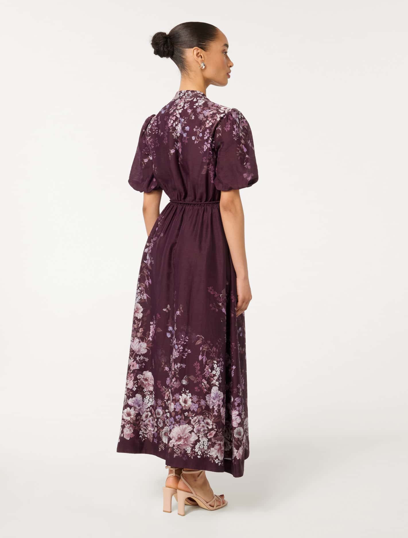 Adele Petite Printed Midi Dress Berry Oxley Floral