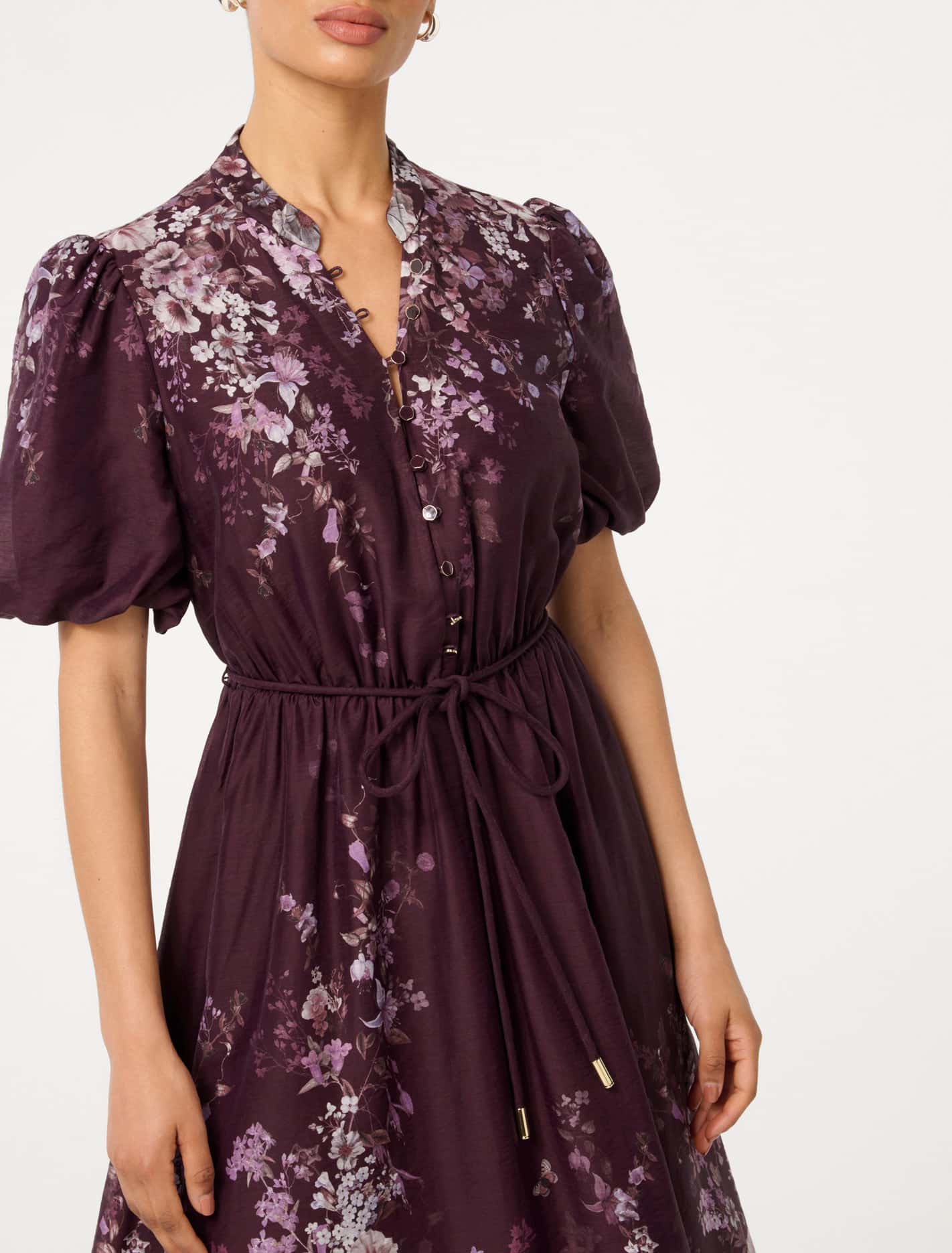 Adele Petite Printed Midi Dress Berry Oxley Floral