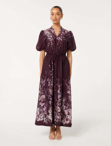 Adele Petite Printed Midi Dress Berry Oxley Floral