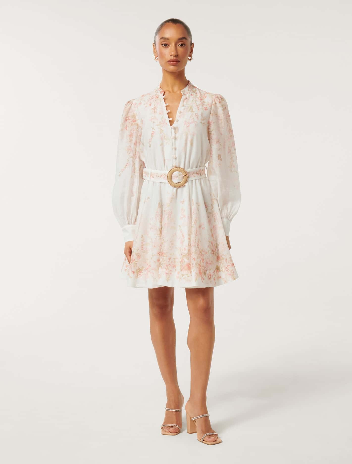 Anastasia Petite Printed Mini Dress Coral Oxley Floral
