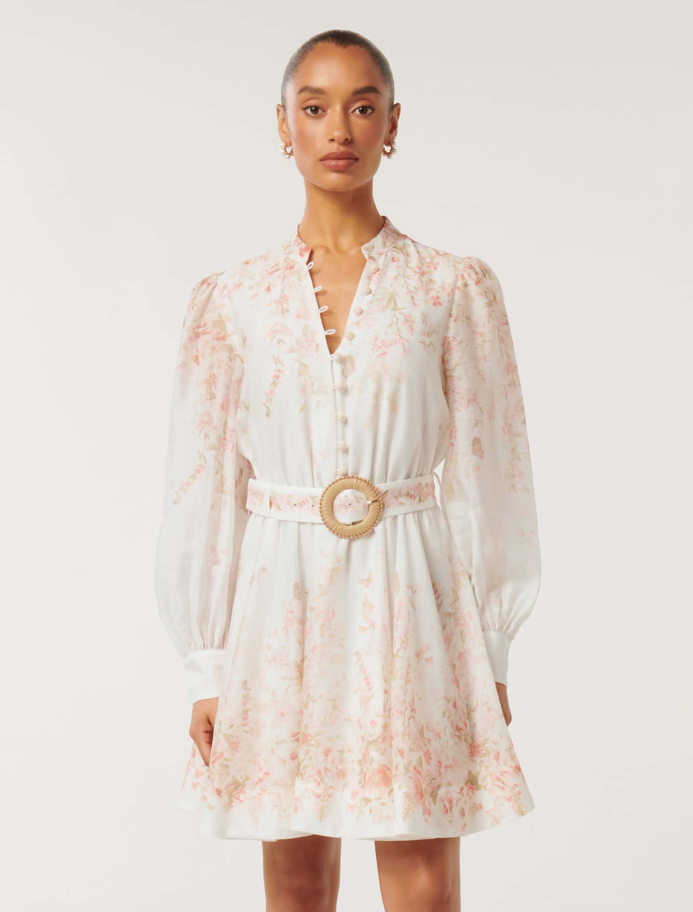 Anastasia Petite Printed Mini Dress Coral Oxley Floral