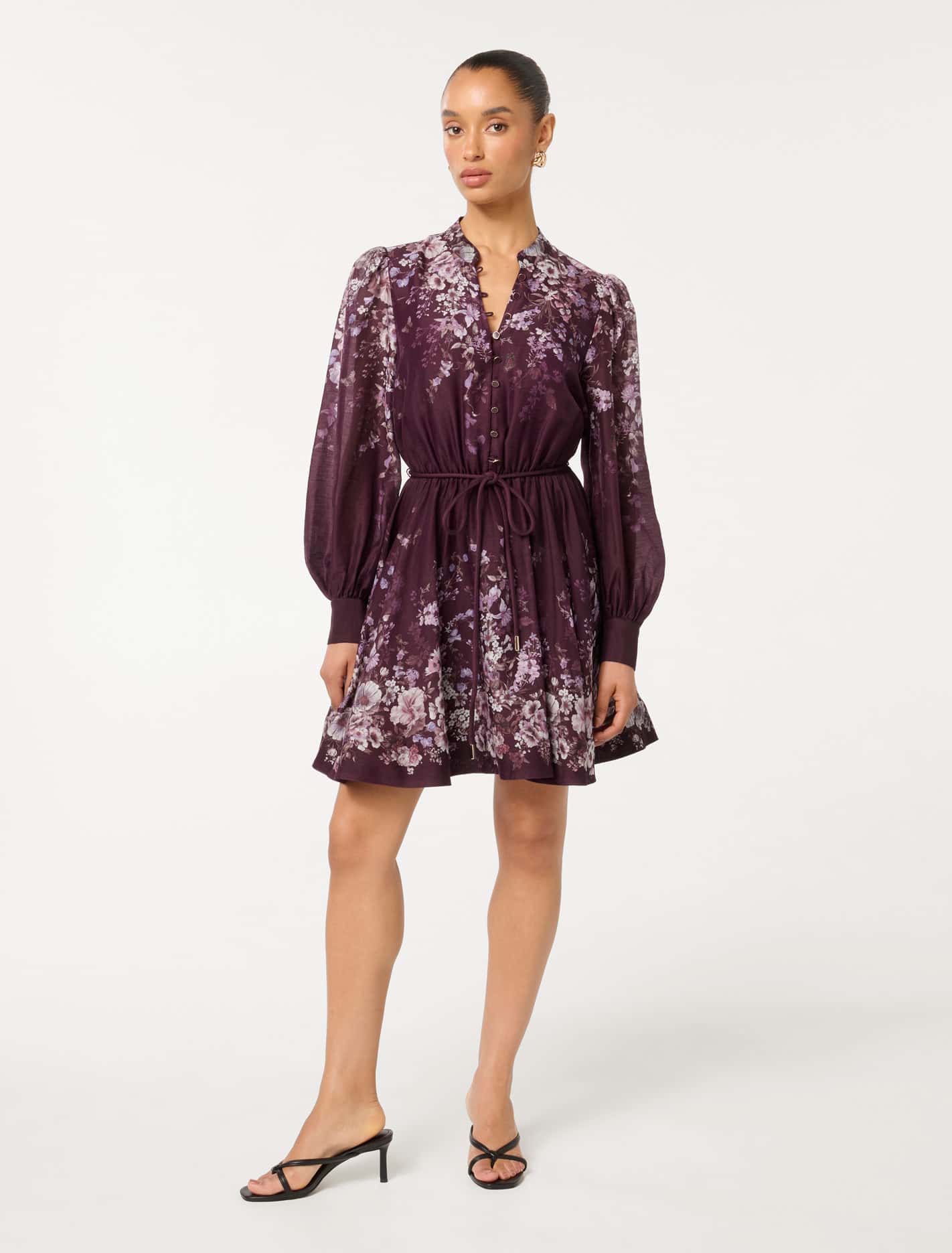 Anastasia Petite Printed Skater Mini Berry Oxley Floral