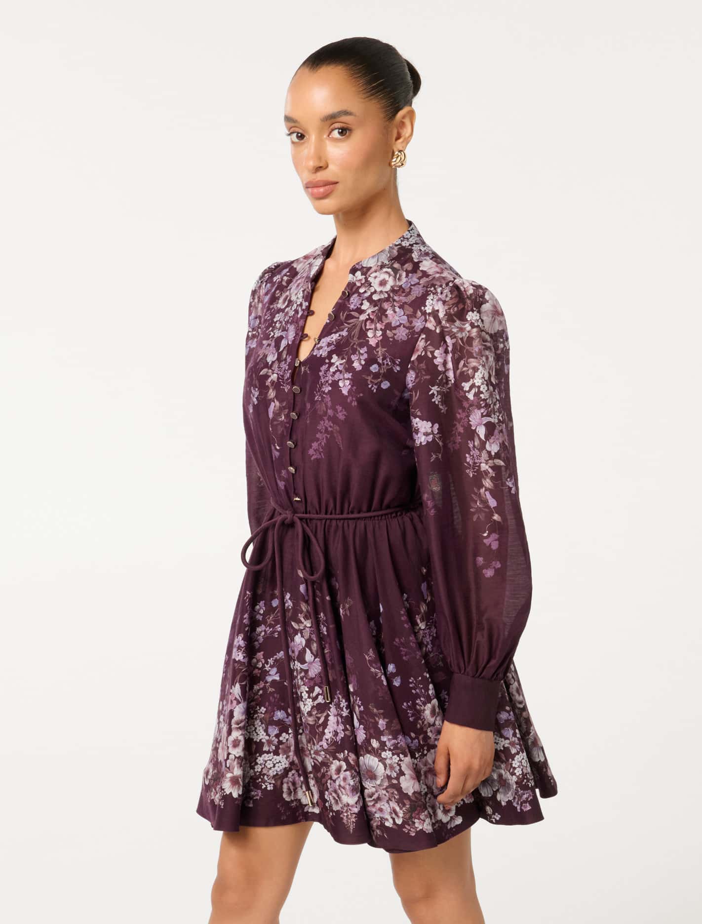 Anastasia Petite Printed Skater Mini Berry Oxley Floral