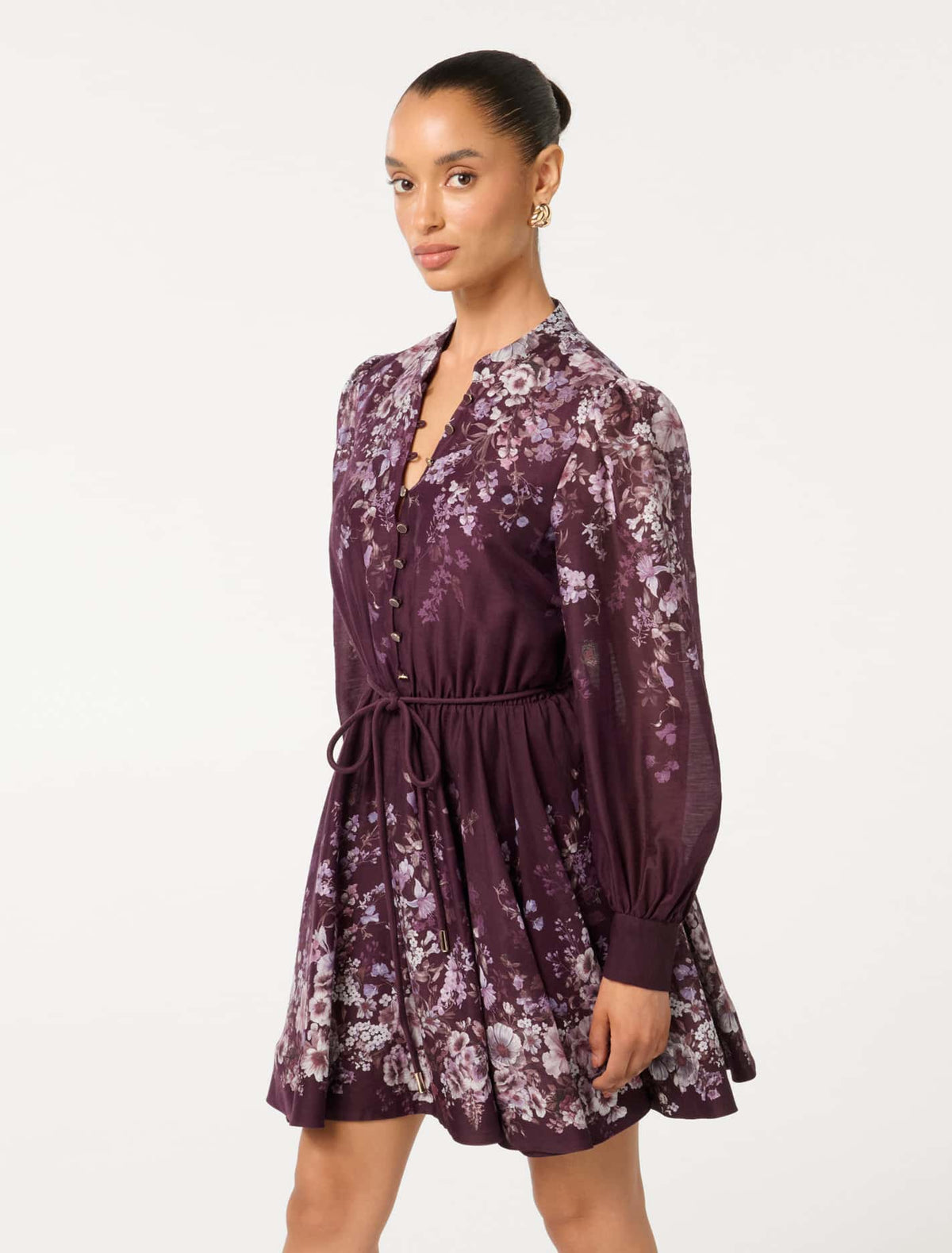 Anastasia Petite Printed Skater Mini Berry Oxley Floral