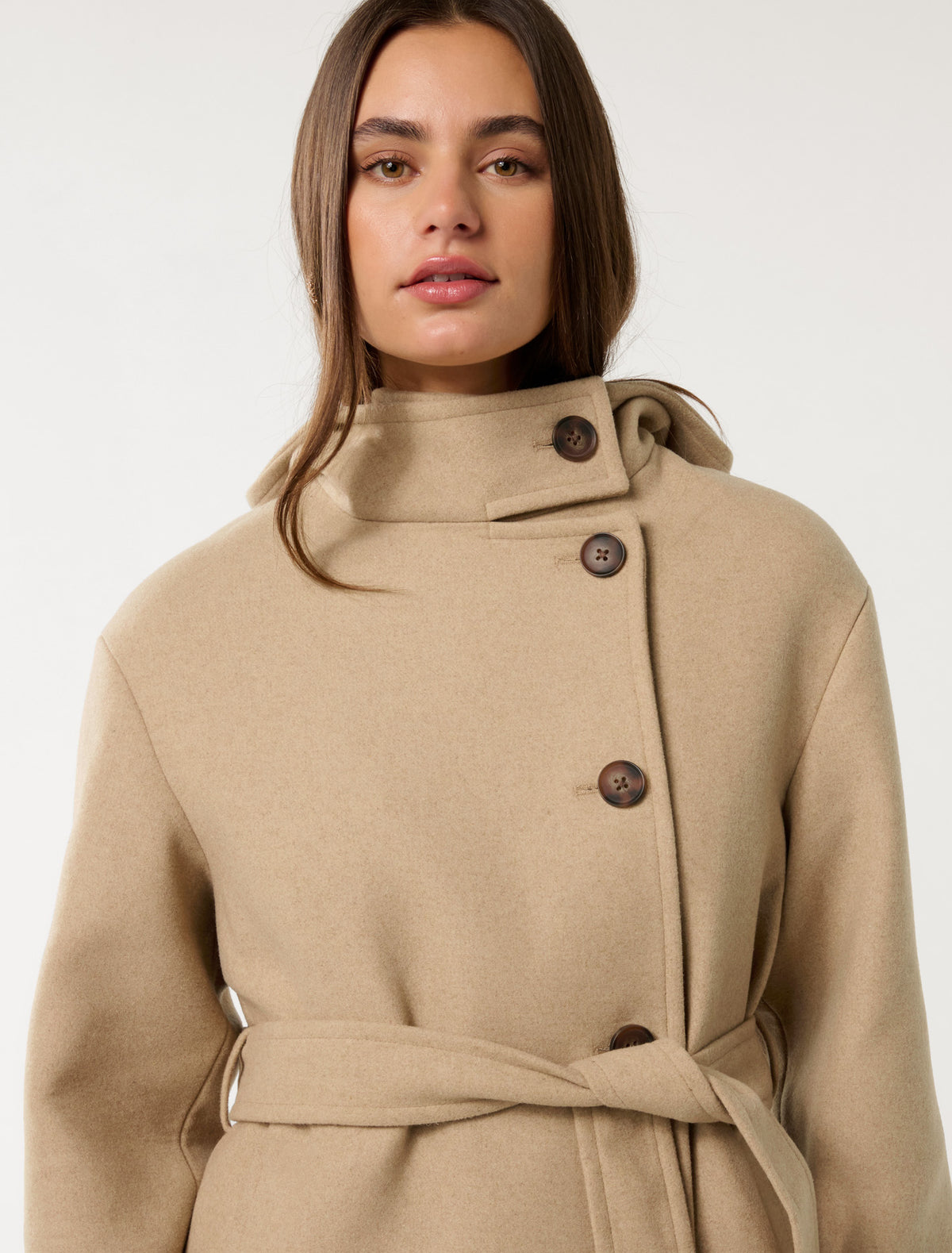 Shaylah Hooded Coat Soft Camel