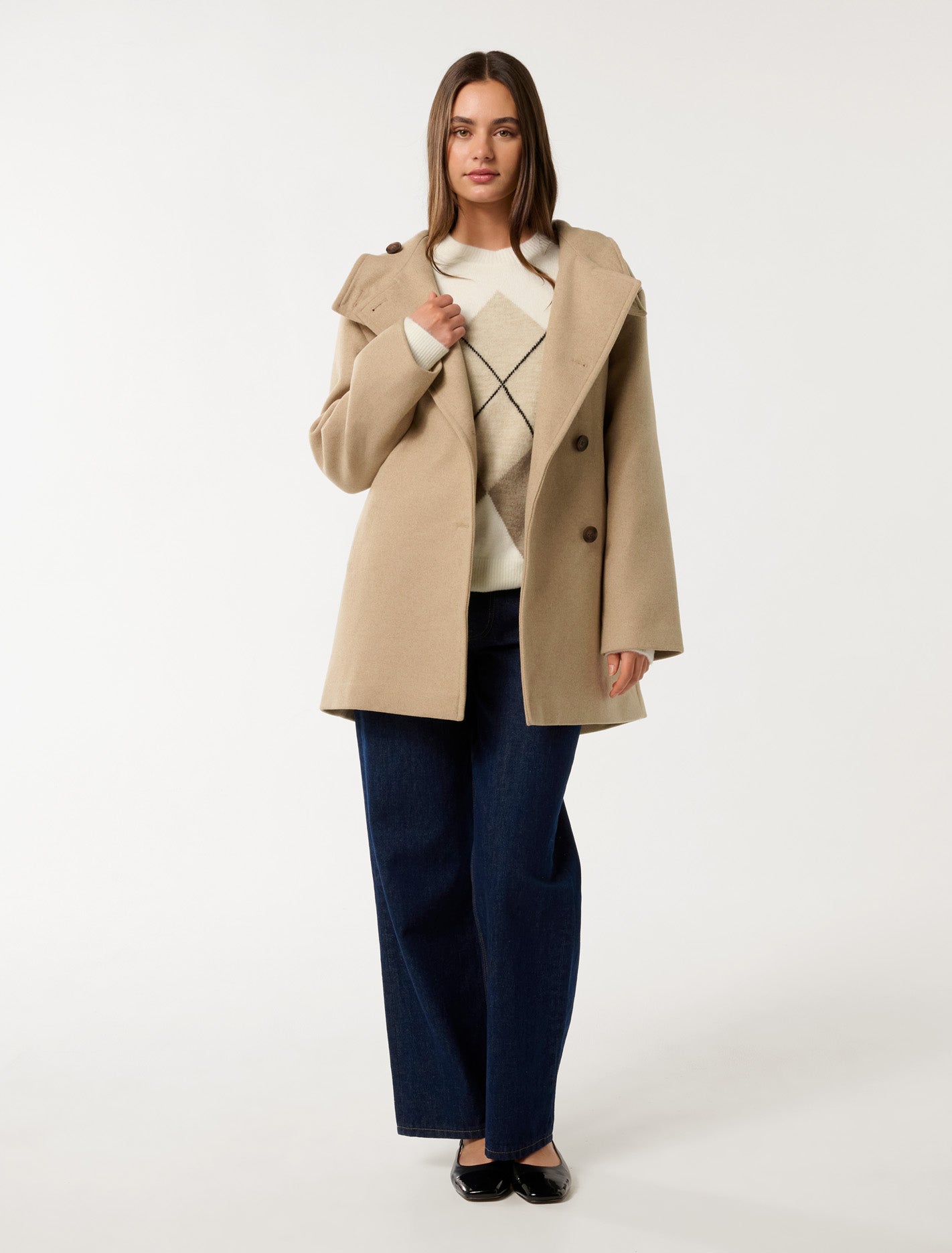 Shaylah Hooded Coat Soft Camel