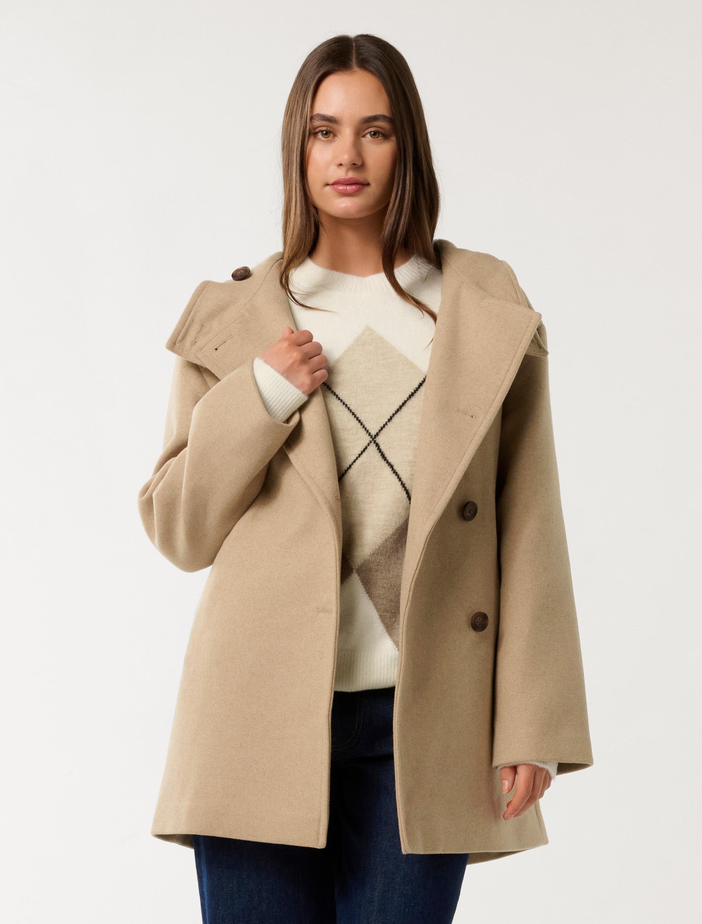 Shaylah Hooded Coat Soft Camel