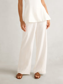 Posey Linen Wide Leg Pant Porcelain