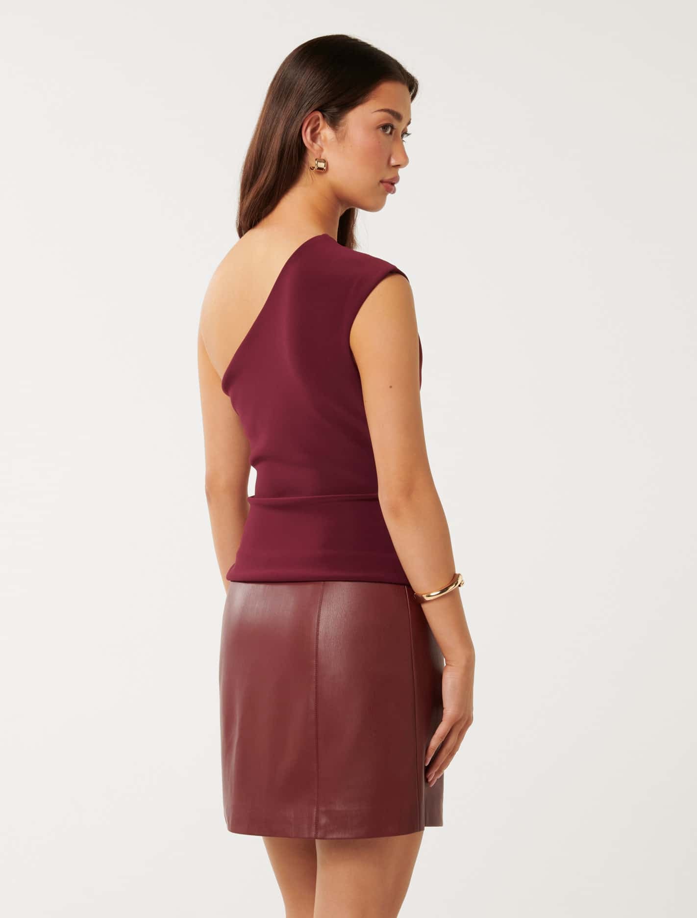 Cecilia Tuck Shoulder Top Plum