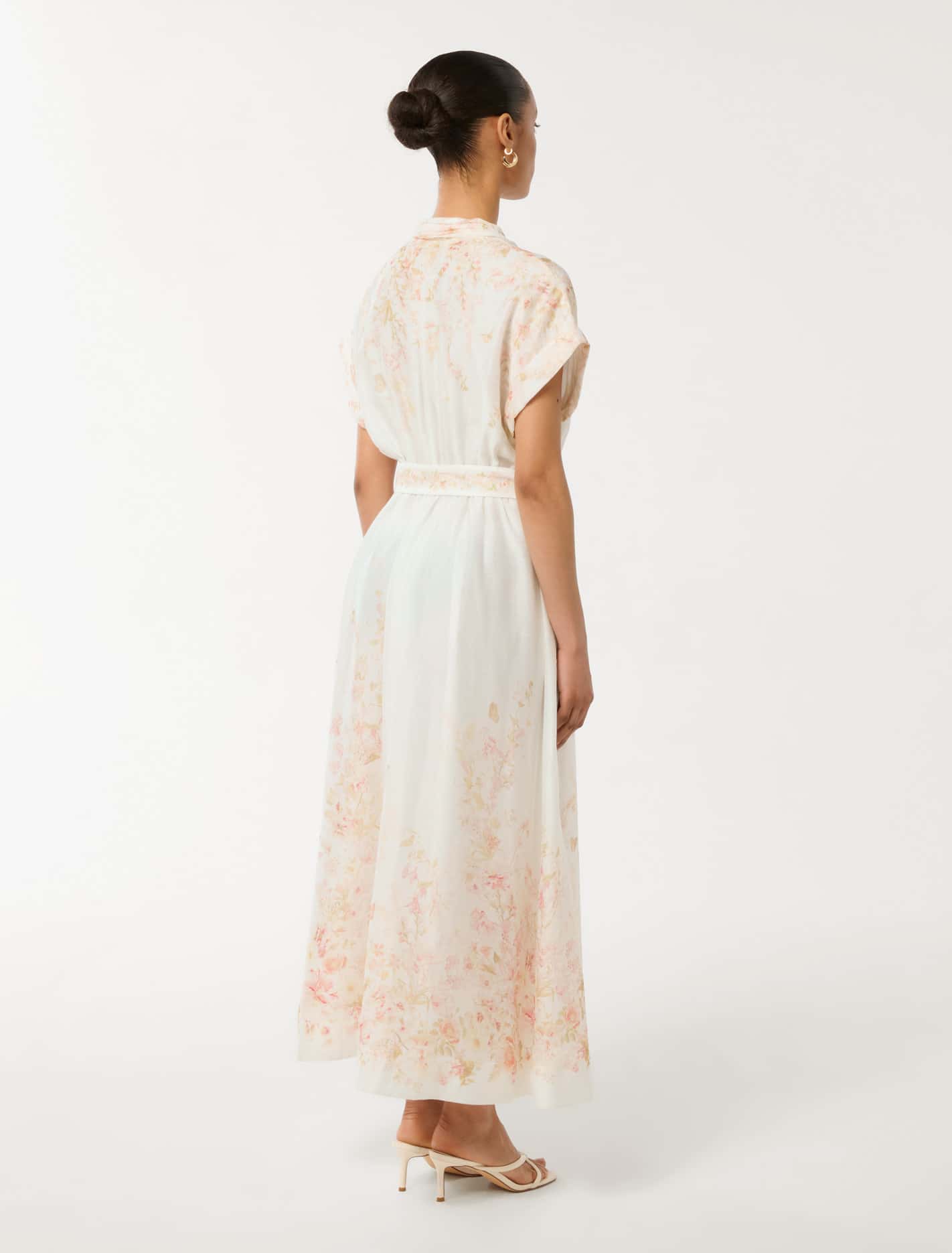 Mollie Petite Printed Midi Dress Coral Oxley Floral