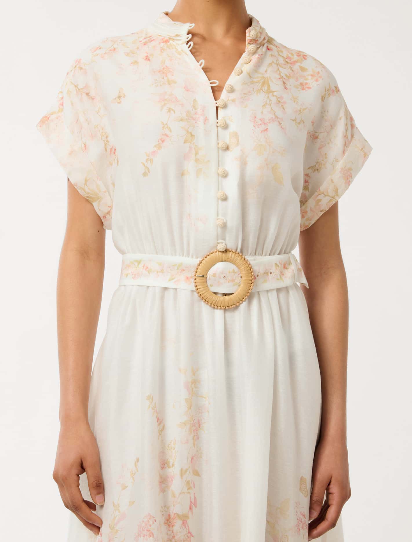 Mollie Petite Printed Midi Dress Coral Oxley Floral