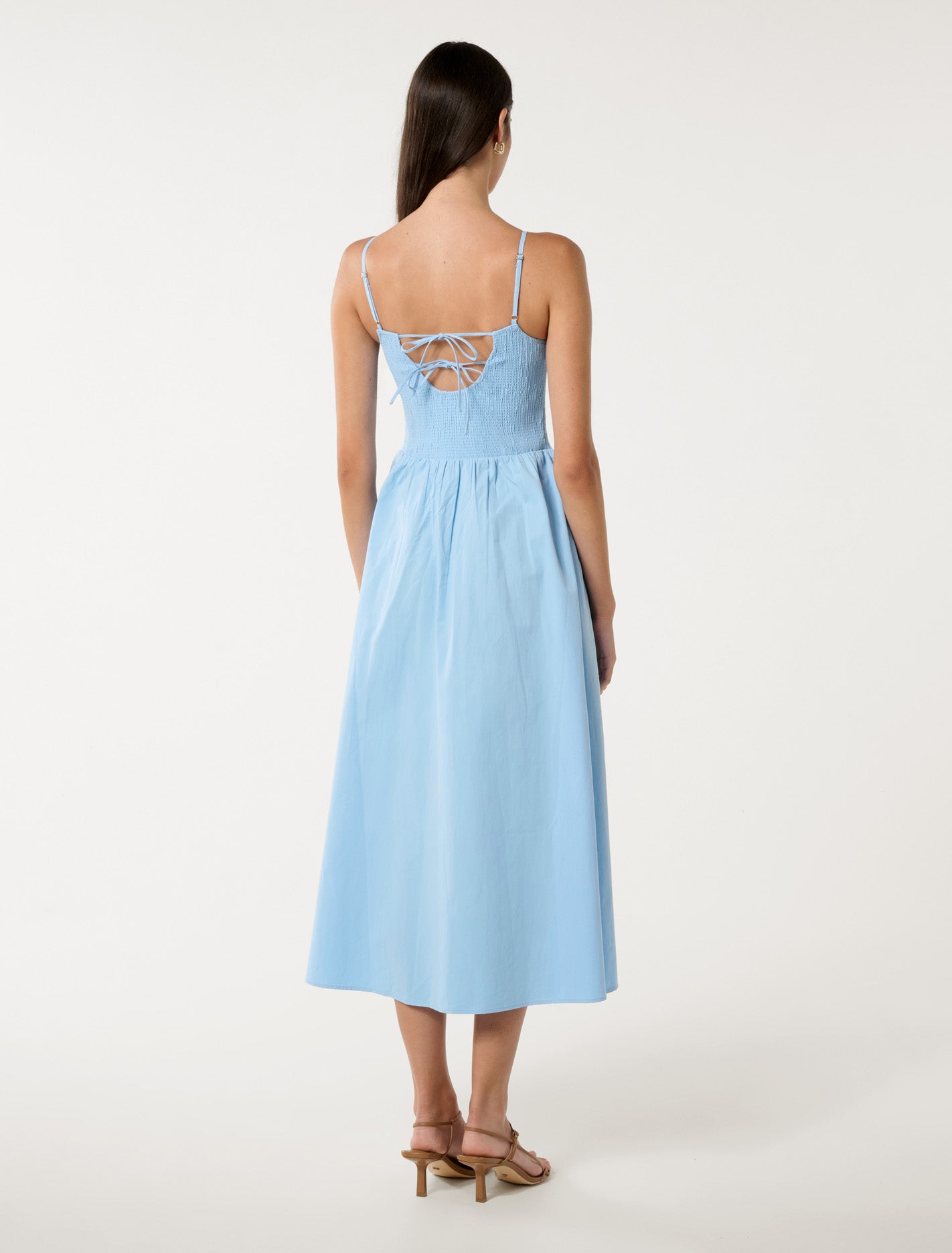 Dylan Shirred Cotton Midi Clear Day