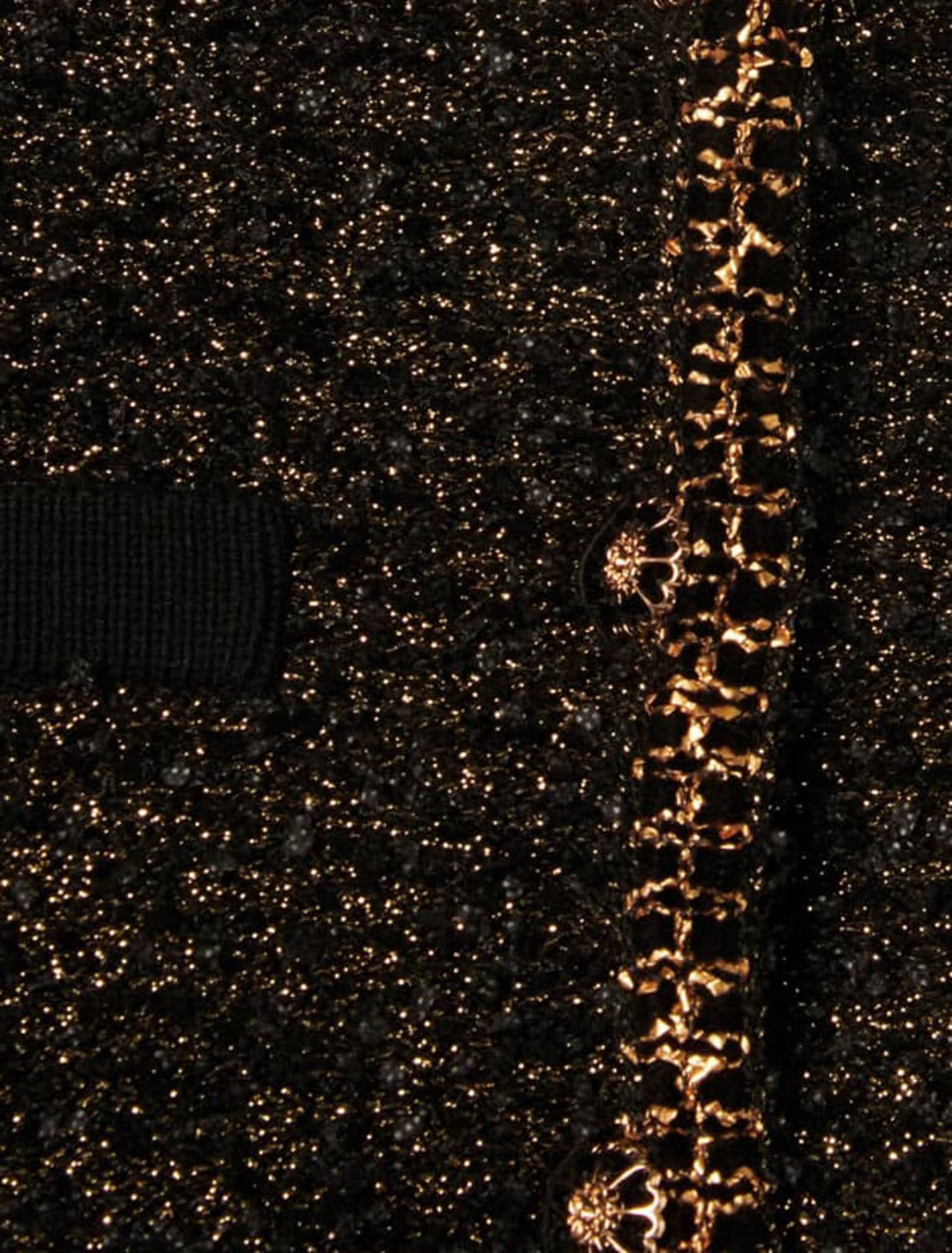 Anais Tweed Co-ord Cardigan Black & Gold