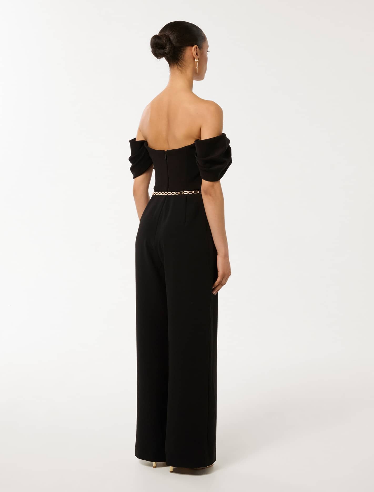 Lea Petite Off-Shoulder Jumpsuit Black