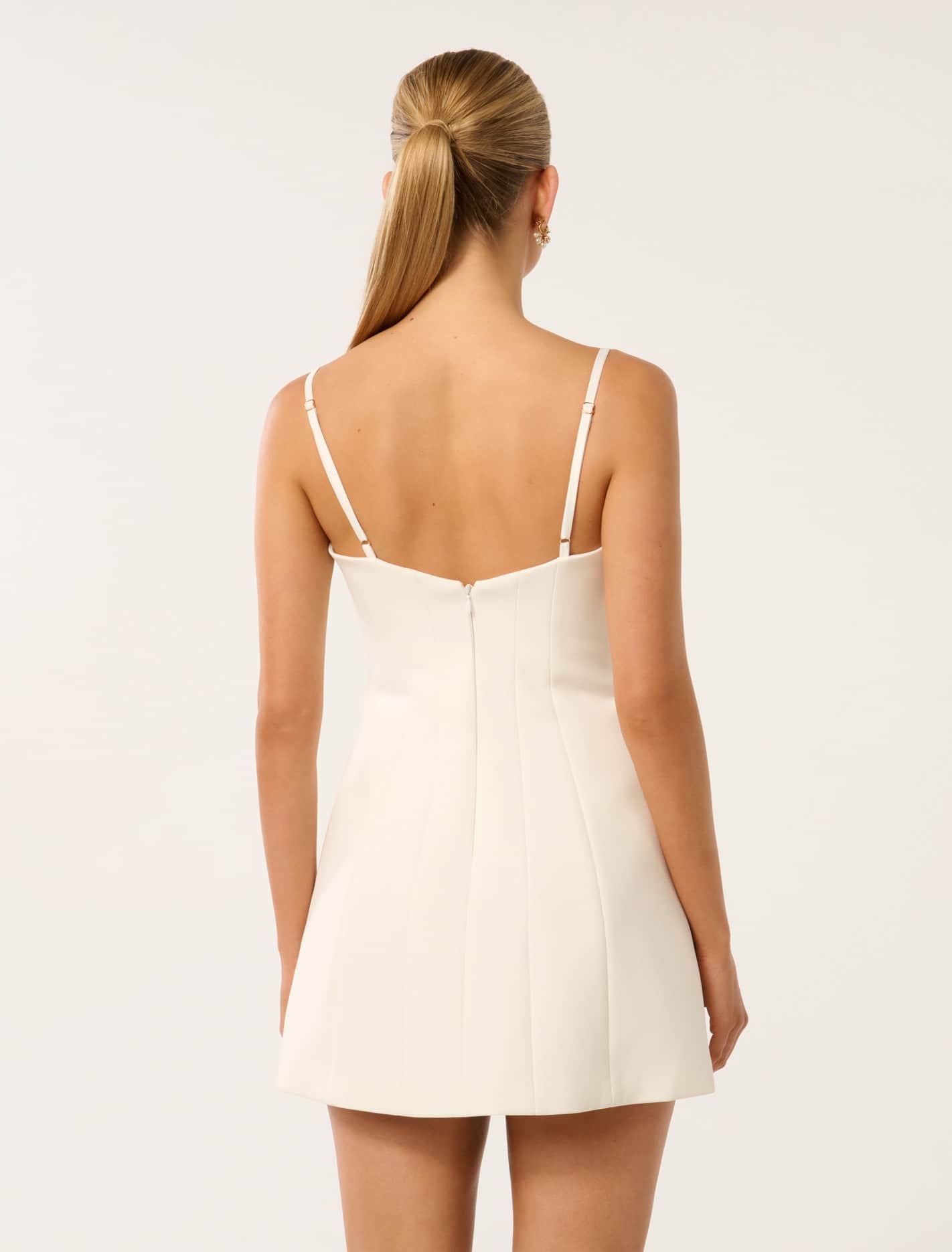 Hayley Bow Front Mini Dress White