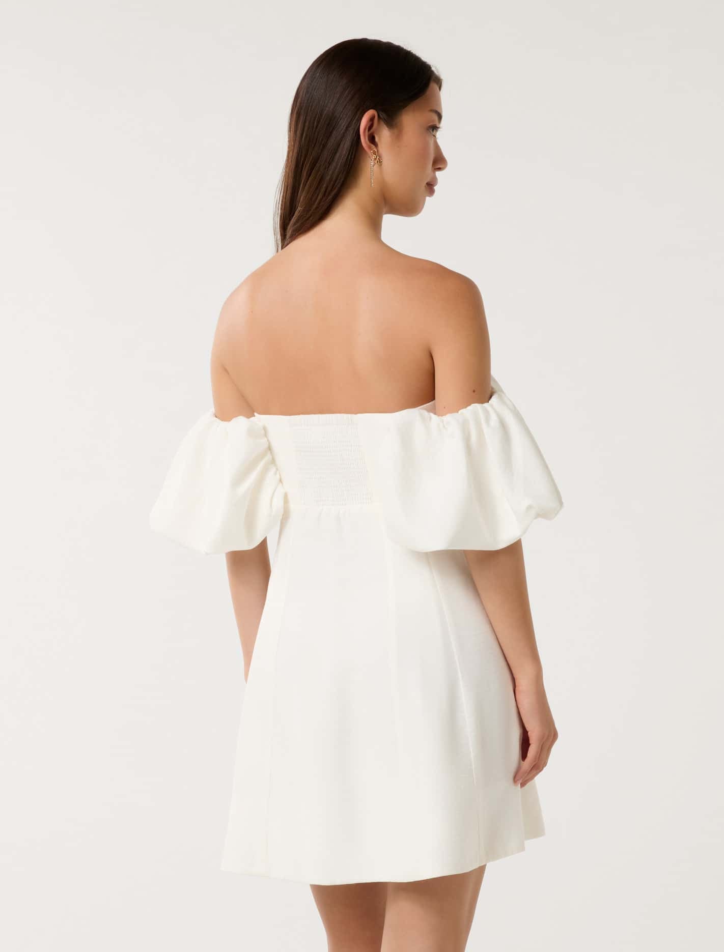Aminah Off Shoulder Mini Dress Ivory