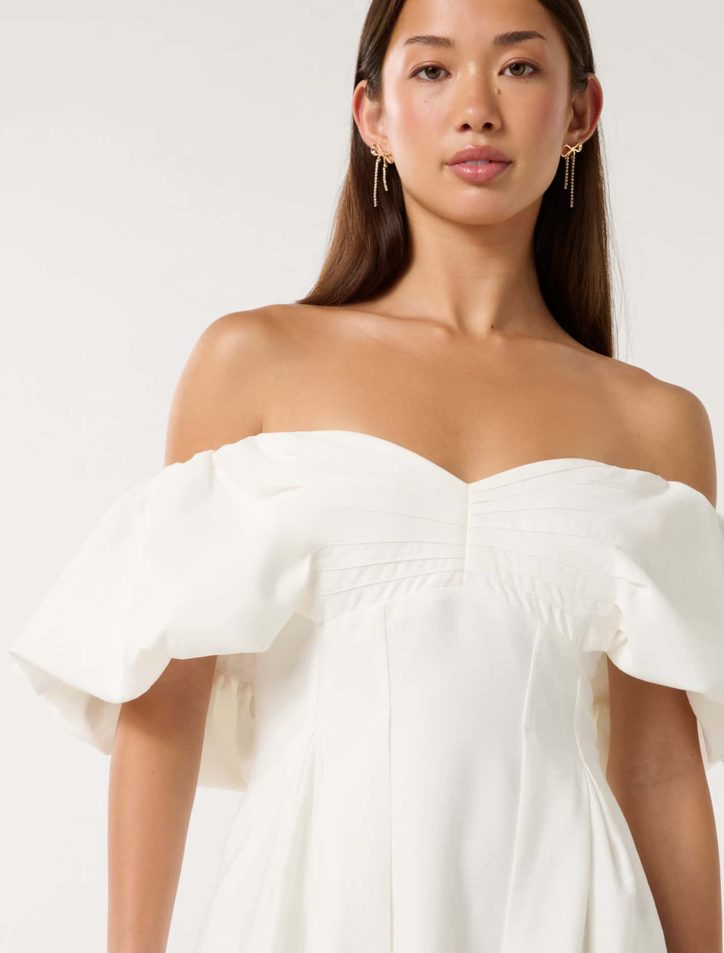 Aminah Off Shoulder Mini Dress Ivory