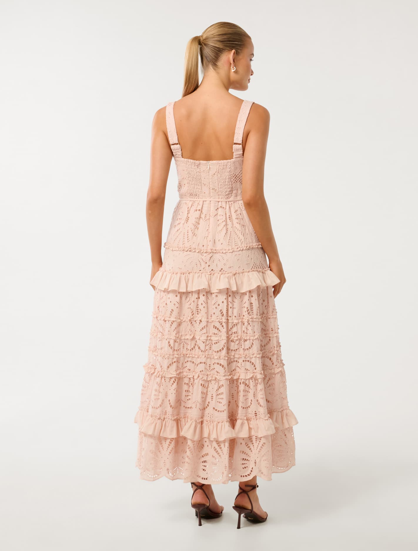 Aurelia Broderie Maxi Dress Vintage Rose