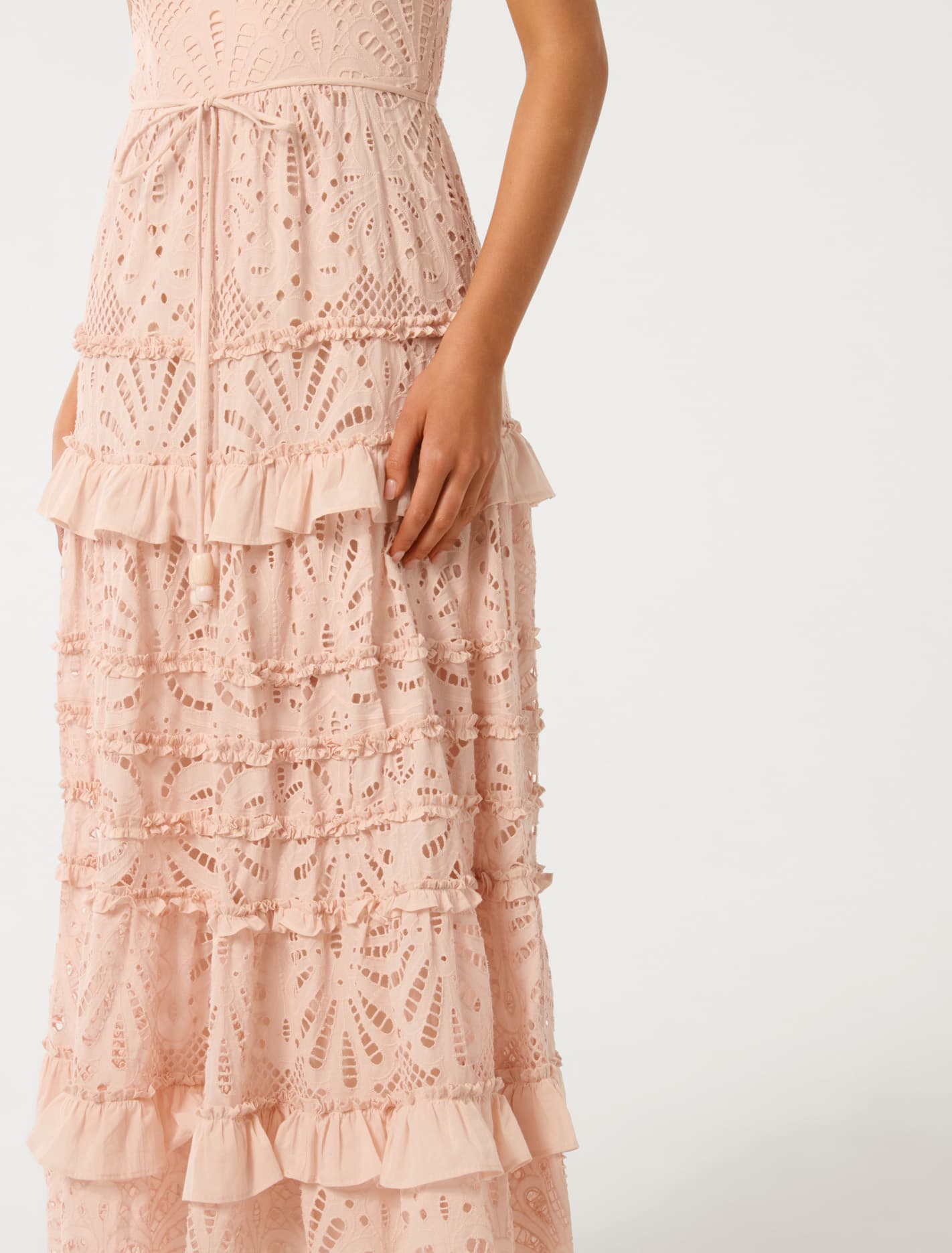 Aurelia Broderie Maxi Dress Vintage Rose