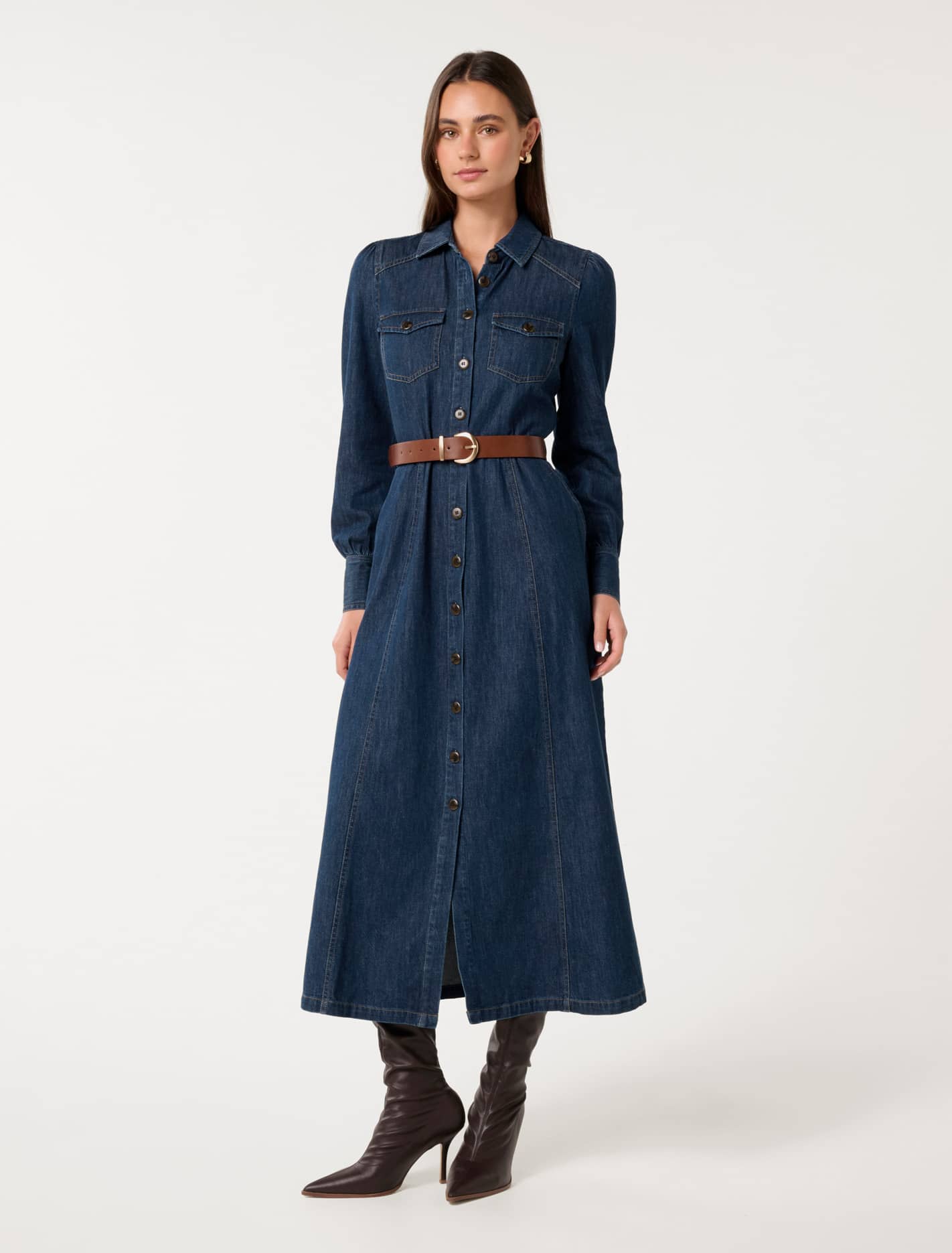 Elizabeth Denim Dress Dark Wash