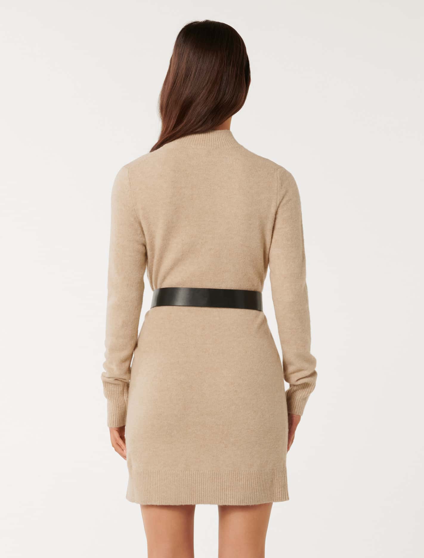 Annie Belted Knit Mini Dress oatmeal