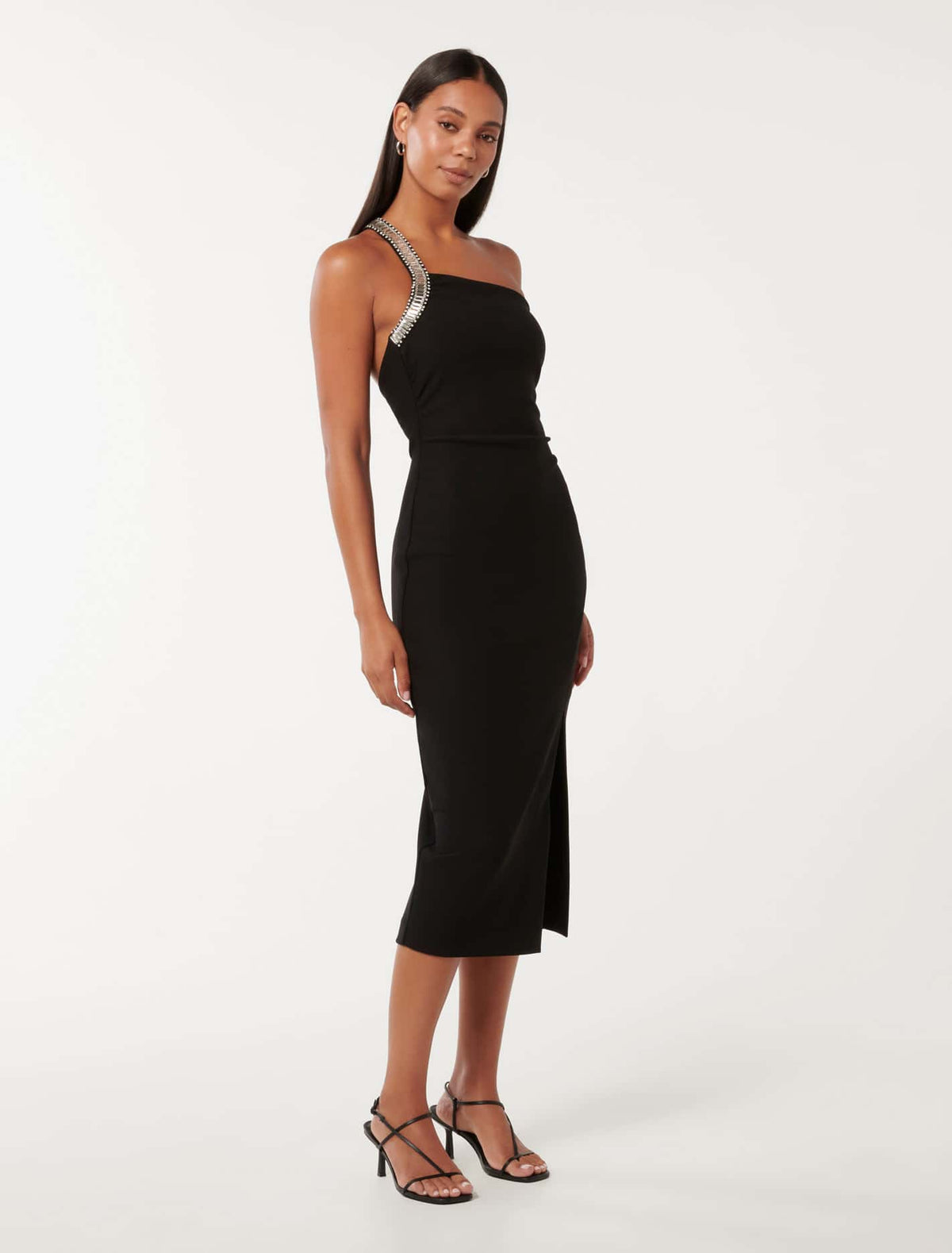 Irene Embellished Bodycon Dress Black
