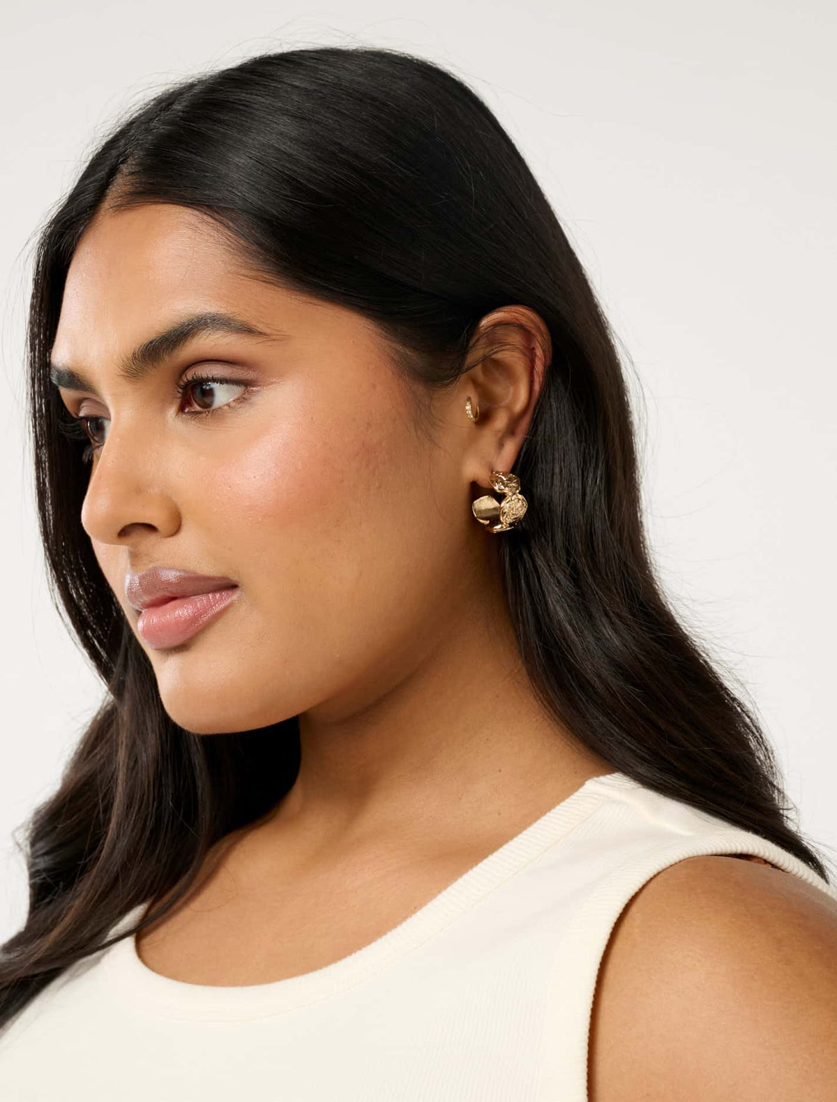 Signature Carley Disc Hoop Earrings Gold