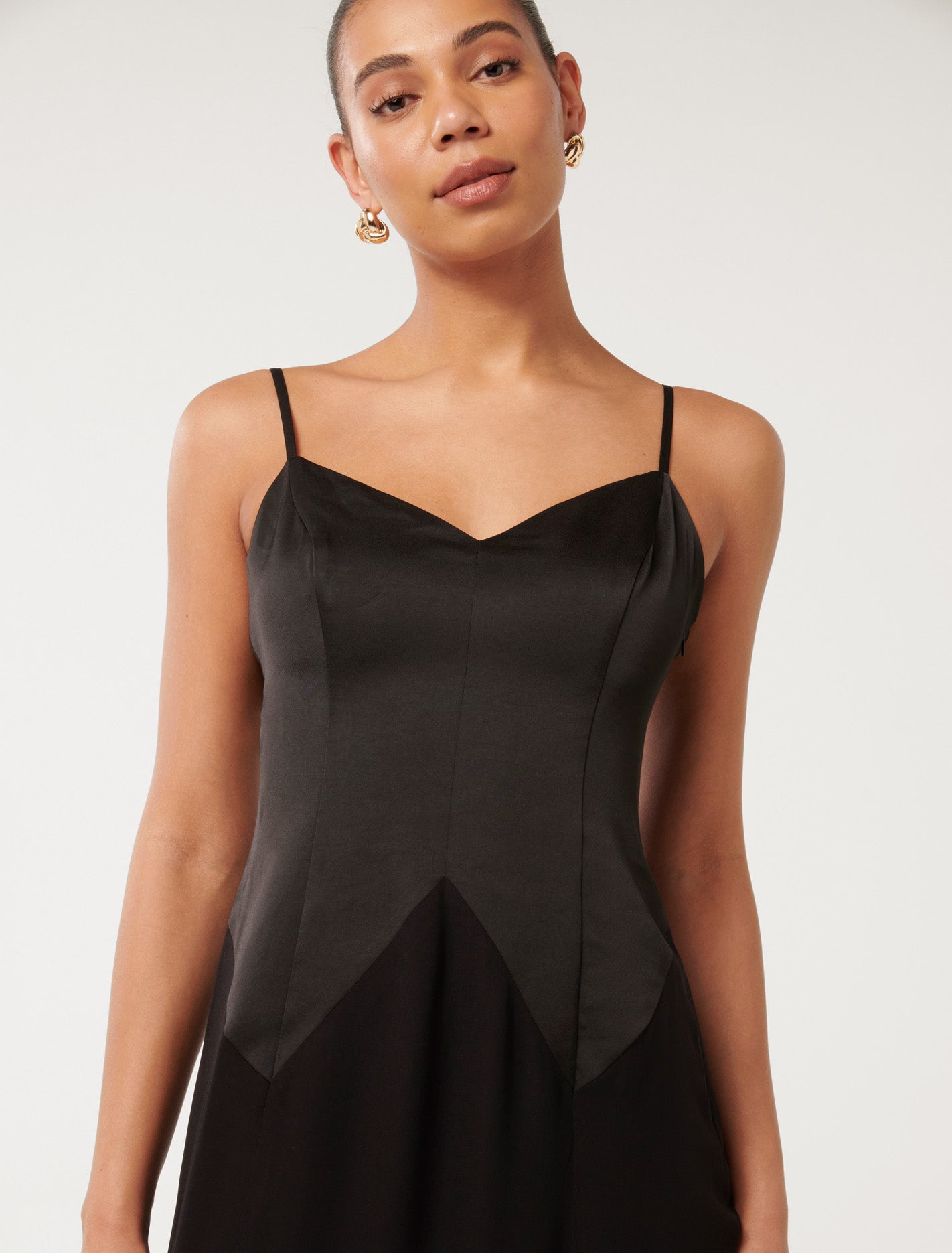 Scarlett Sheer-Skirt Maxi Dress Black