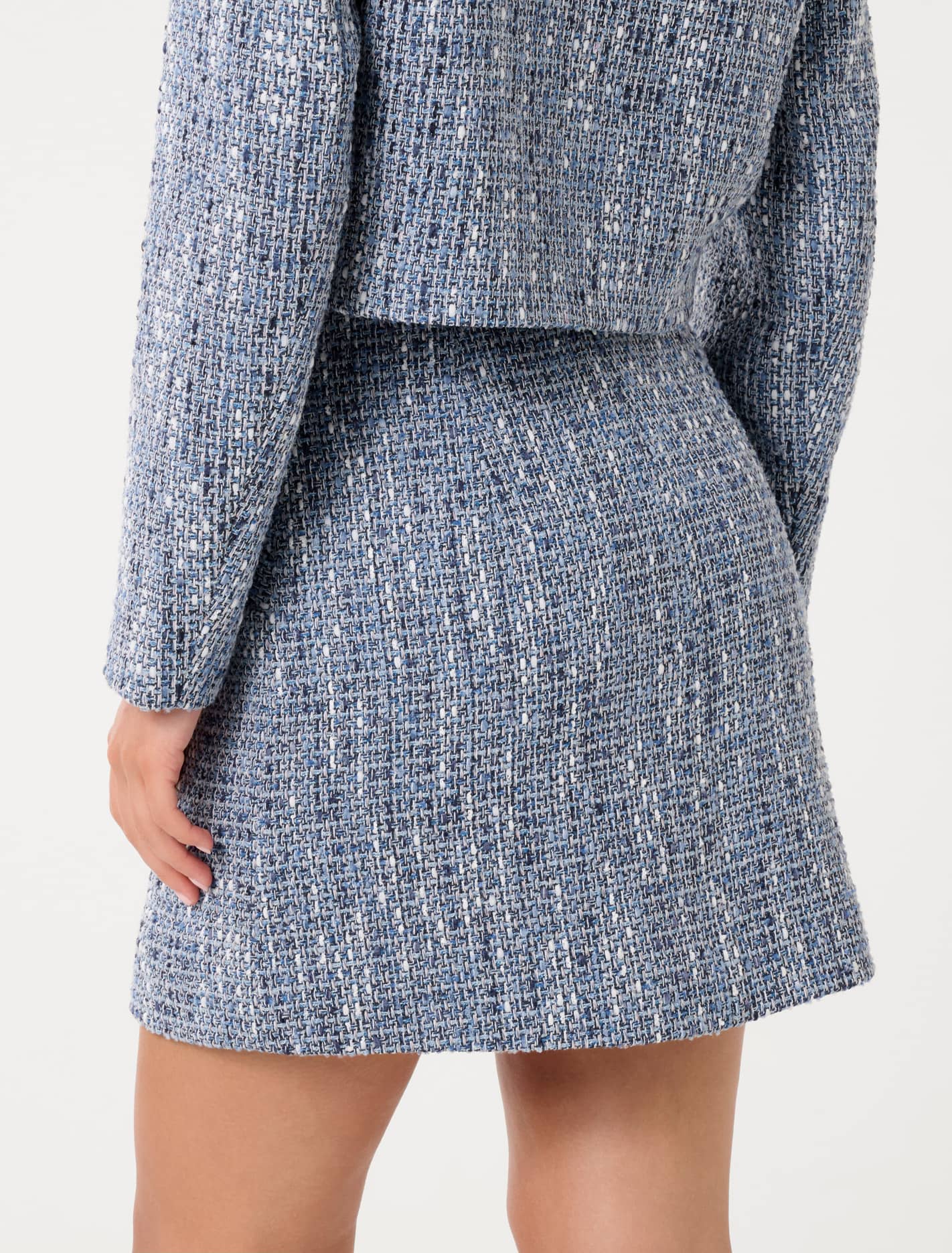 Marley Mini Skirt Blue Boucle Suit