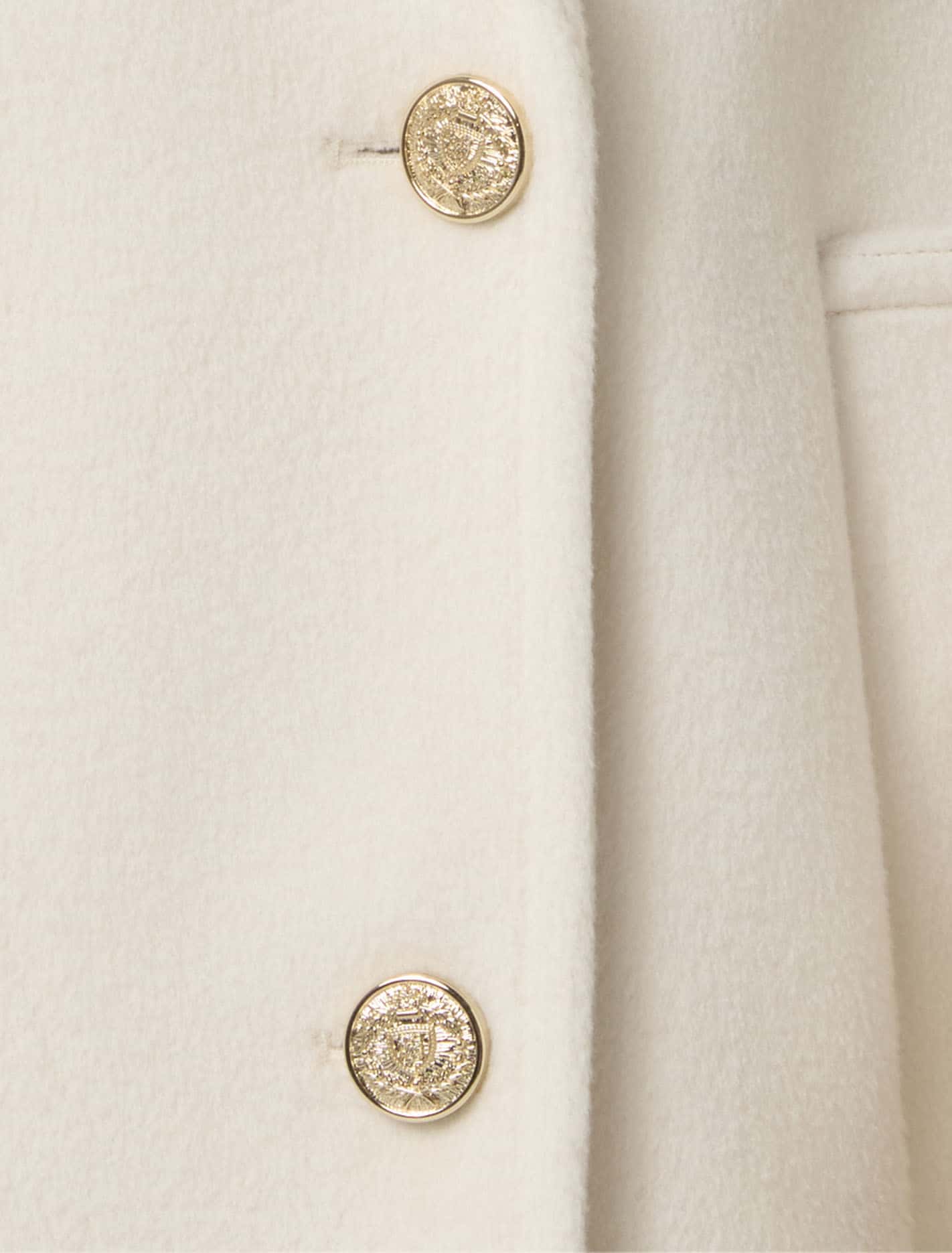 Bianca DB Mid Length Coat Cream