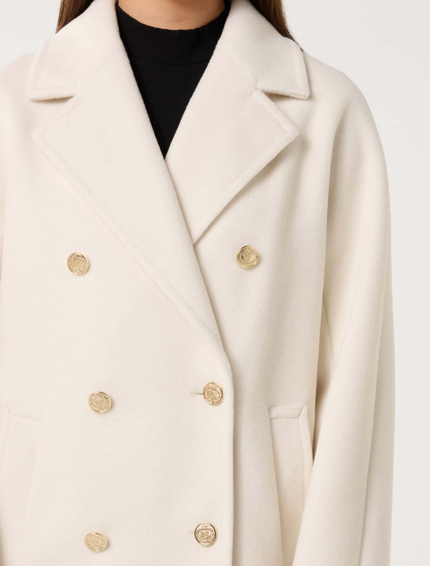 Bianca DB Mid Length Coat Cream