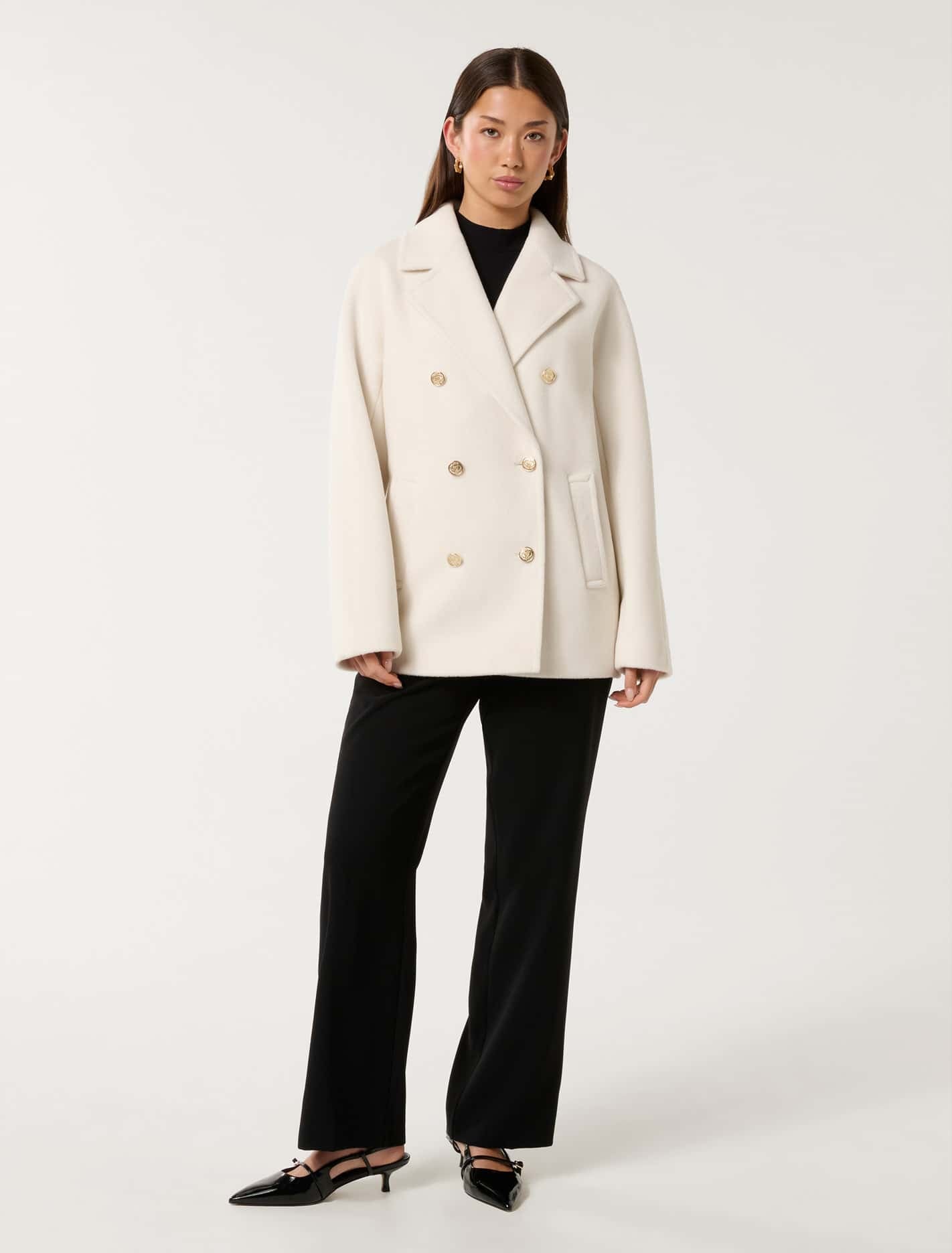 Bianca DB Mid Length Coat Cream
