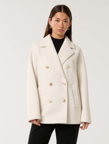 Bianca DB Mid Length Coat Cream