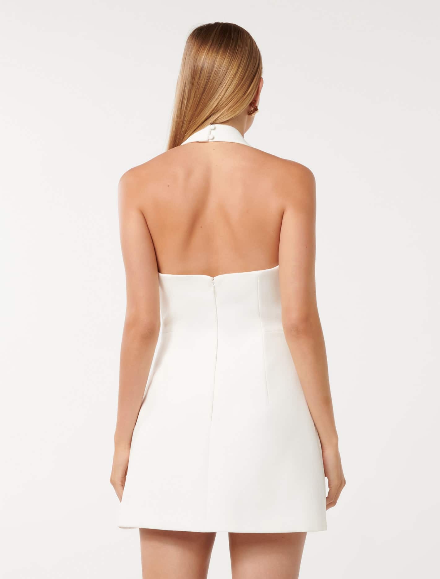 Ricki Halter Hook and Eye Mini Dress Porcelain