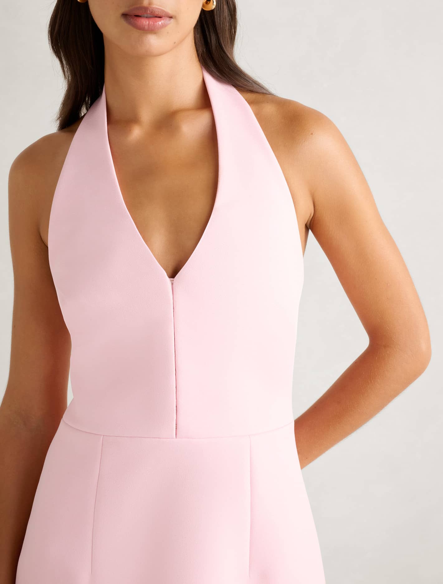 Ricki Halter Hook and Eye Mini Dress Soft Pink