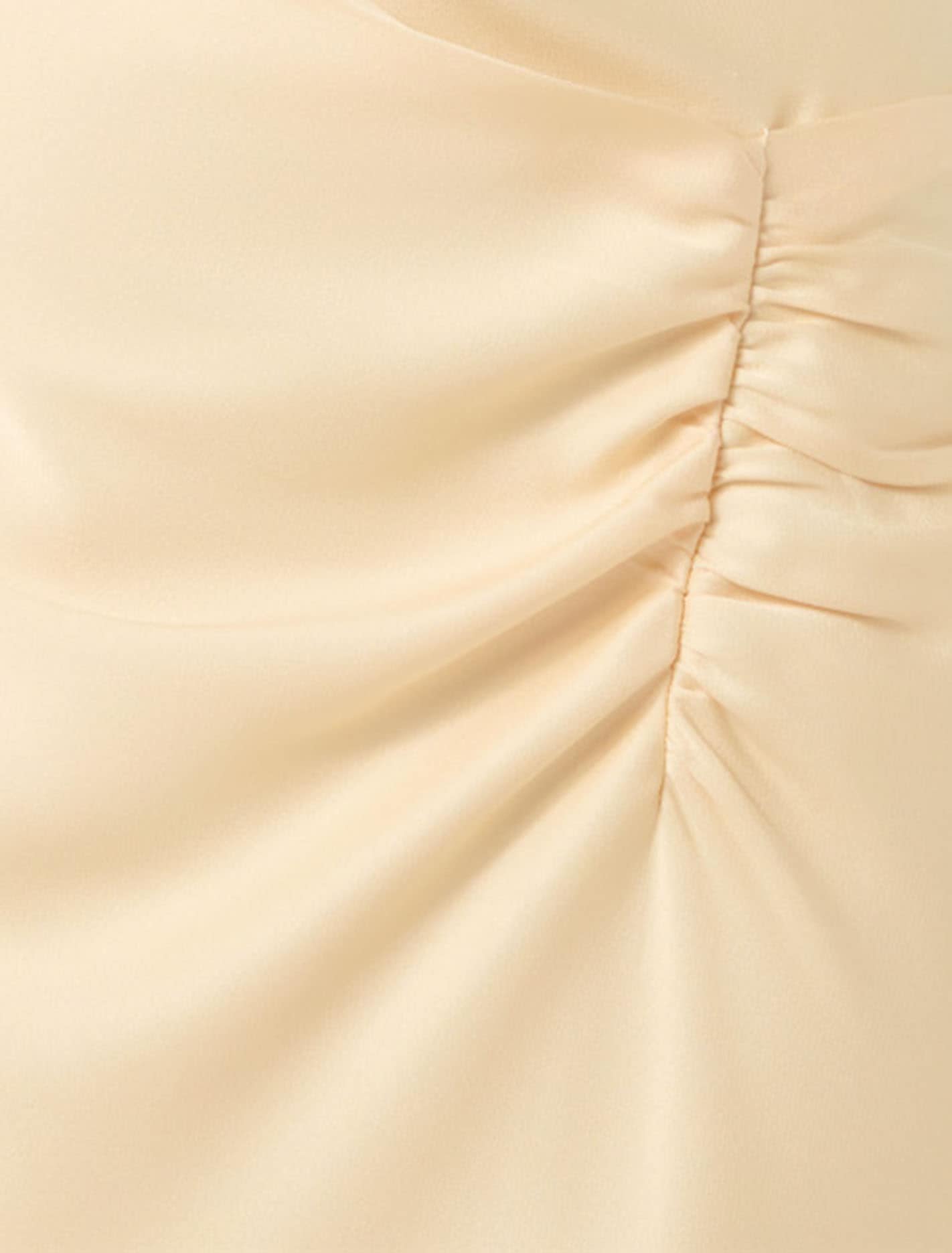 Ava Draped Satin Maxi Dress Vanilla Custard