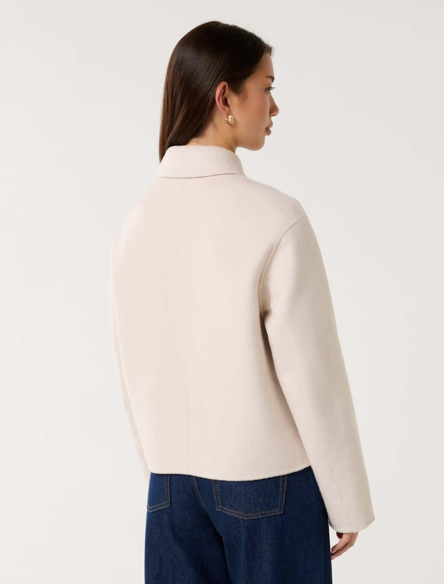 Eden Zip Through Felled Jacket Cream