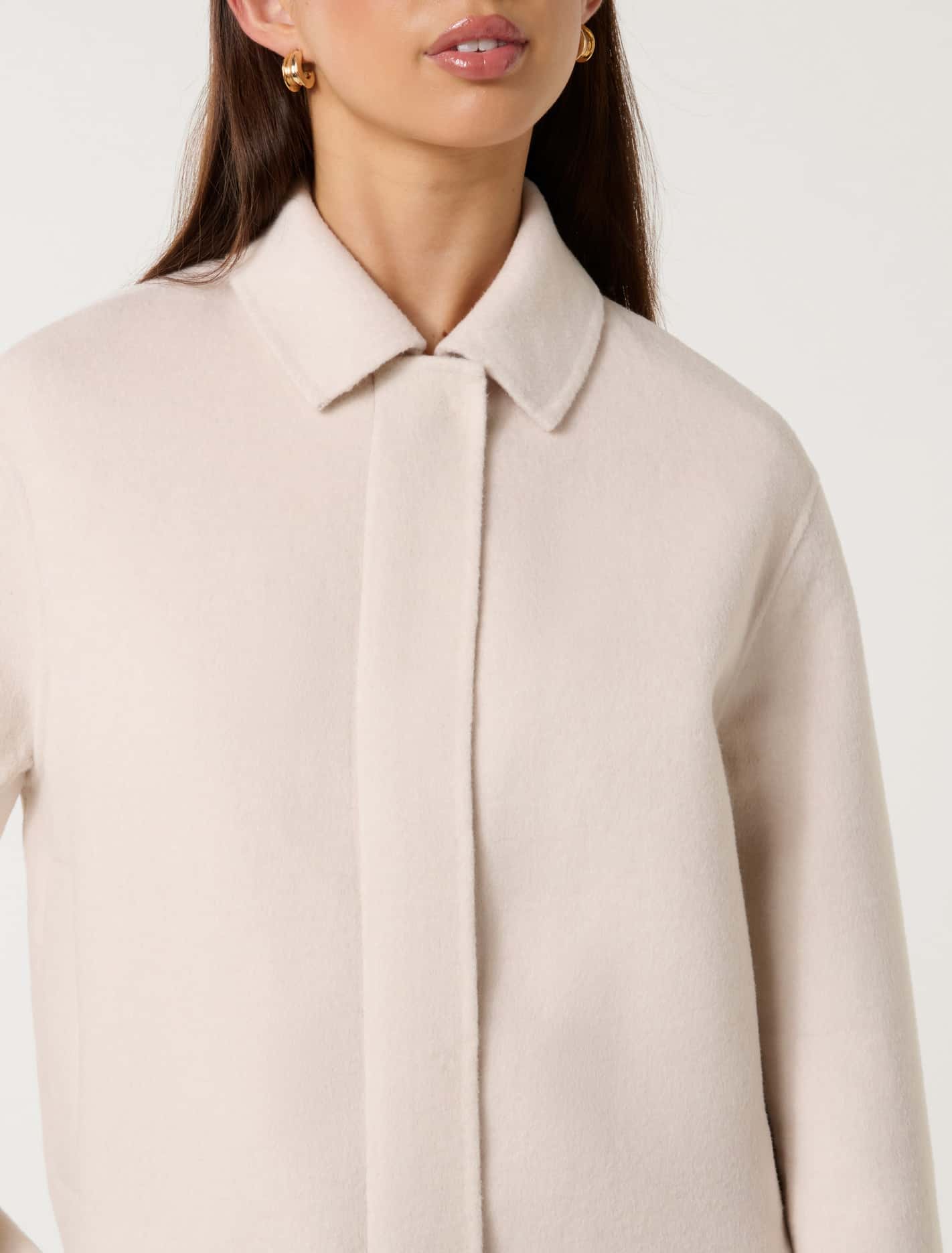 Eden Zip Through Felled Jacket Cream