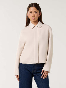 Eden Zip Through Felled Jacket Cream