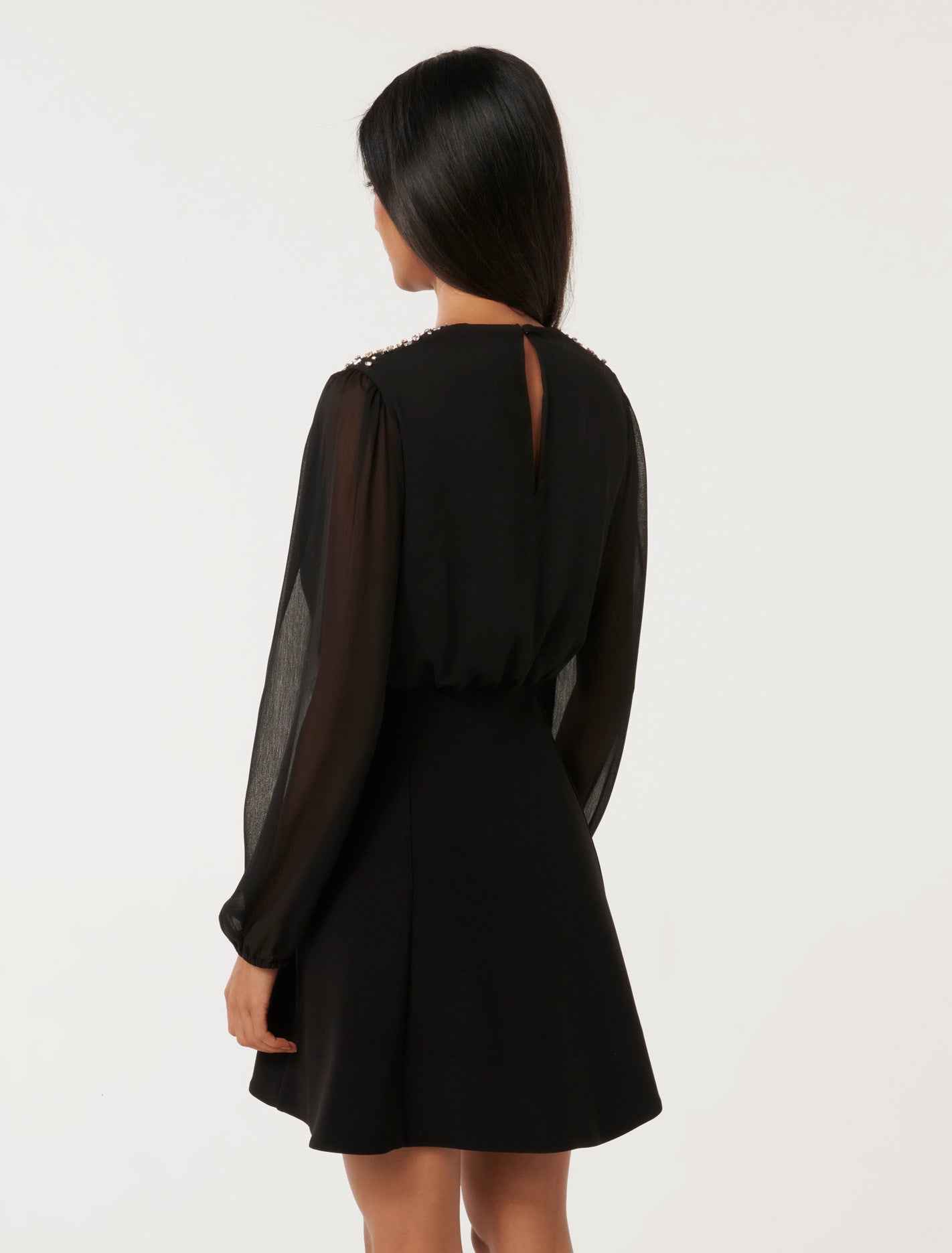 Nyla Diamante Trim Mini Dress Black