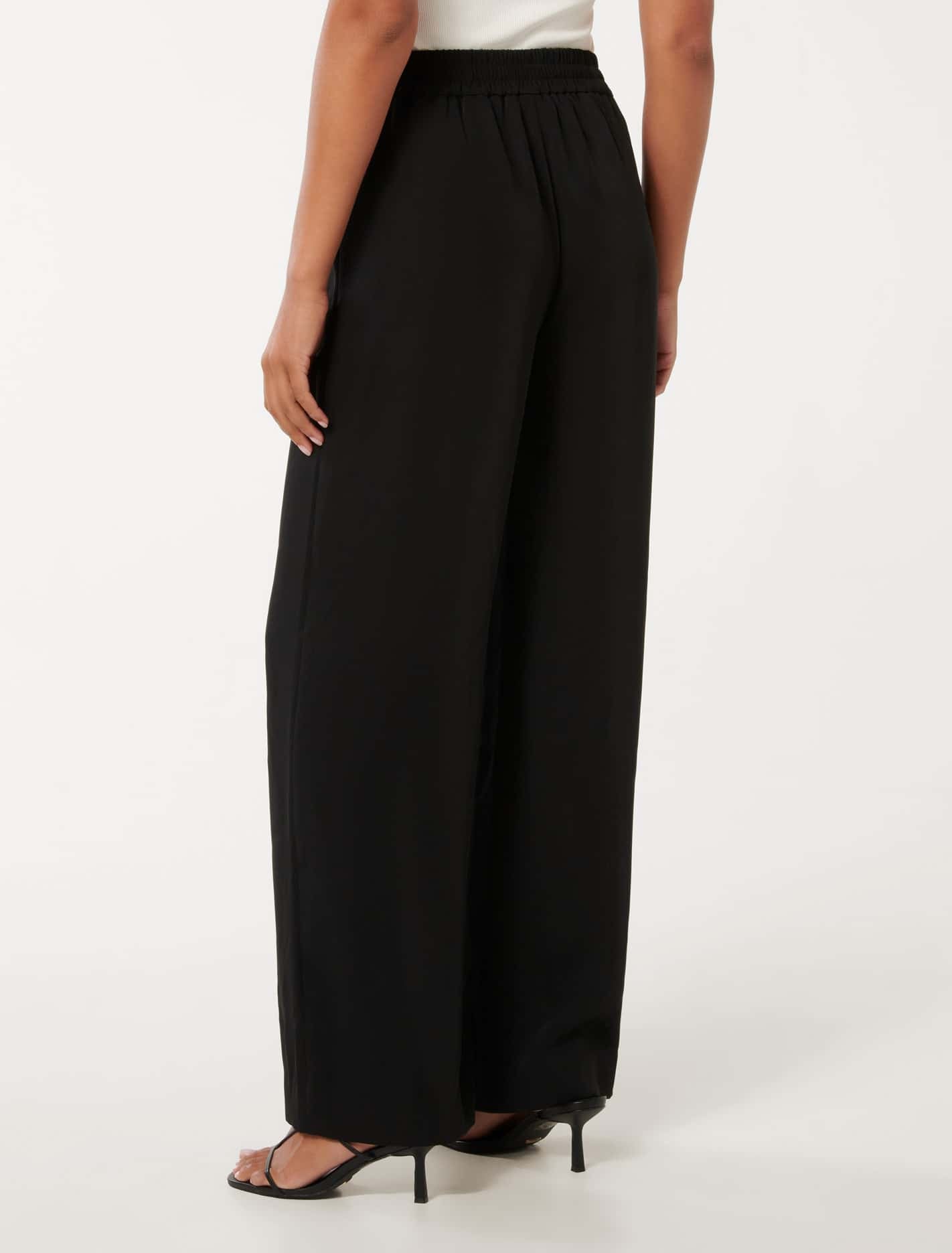 Enya Elastic Wide Leg Pants Black
