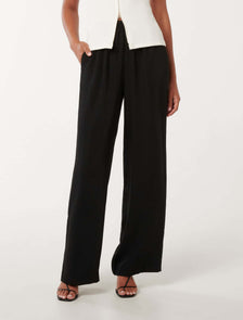 Enya Elastic Wide Leg Pants Black