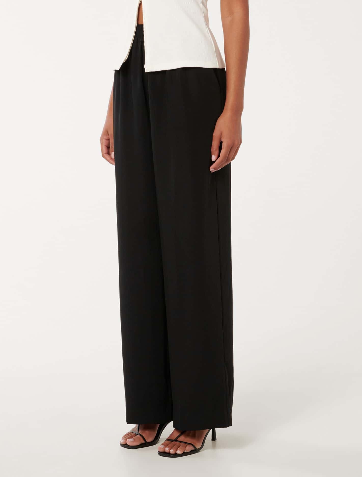 Enya Elastic Wide Leg Pants Black