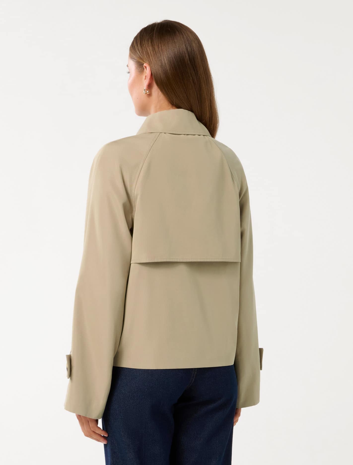 Ebony Cropped Trench Coat Camel