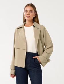 Ebony Cropped Trench Coat Camel