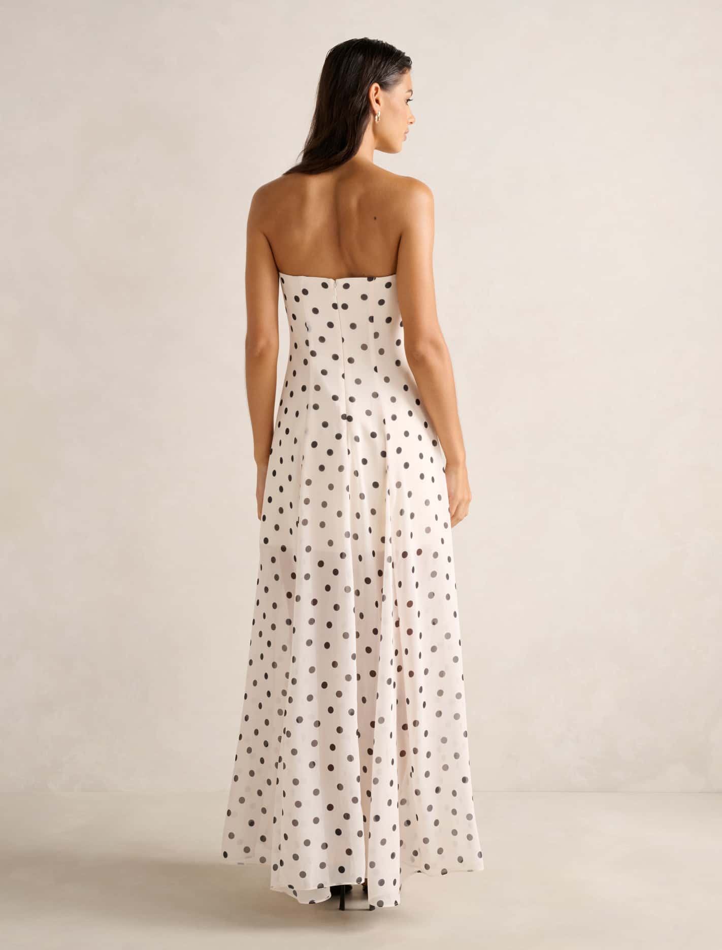 Kimora Strapless Midi Dress Porcelain Edmond Spot