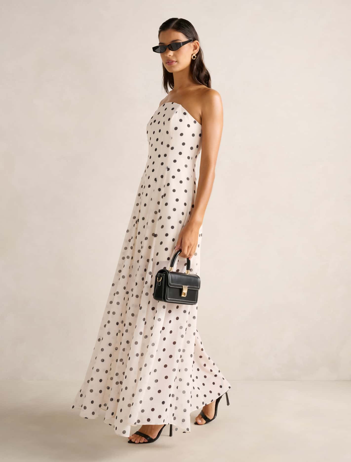 Kimora Strapless Midi Dress Porcelain Edmond Spot