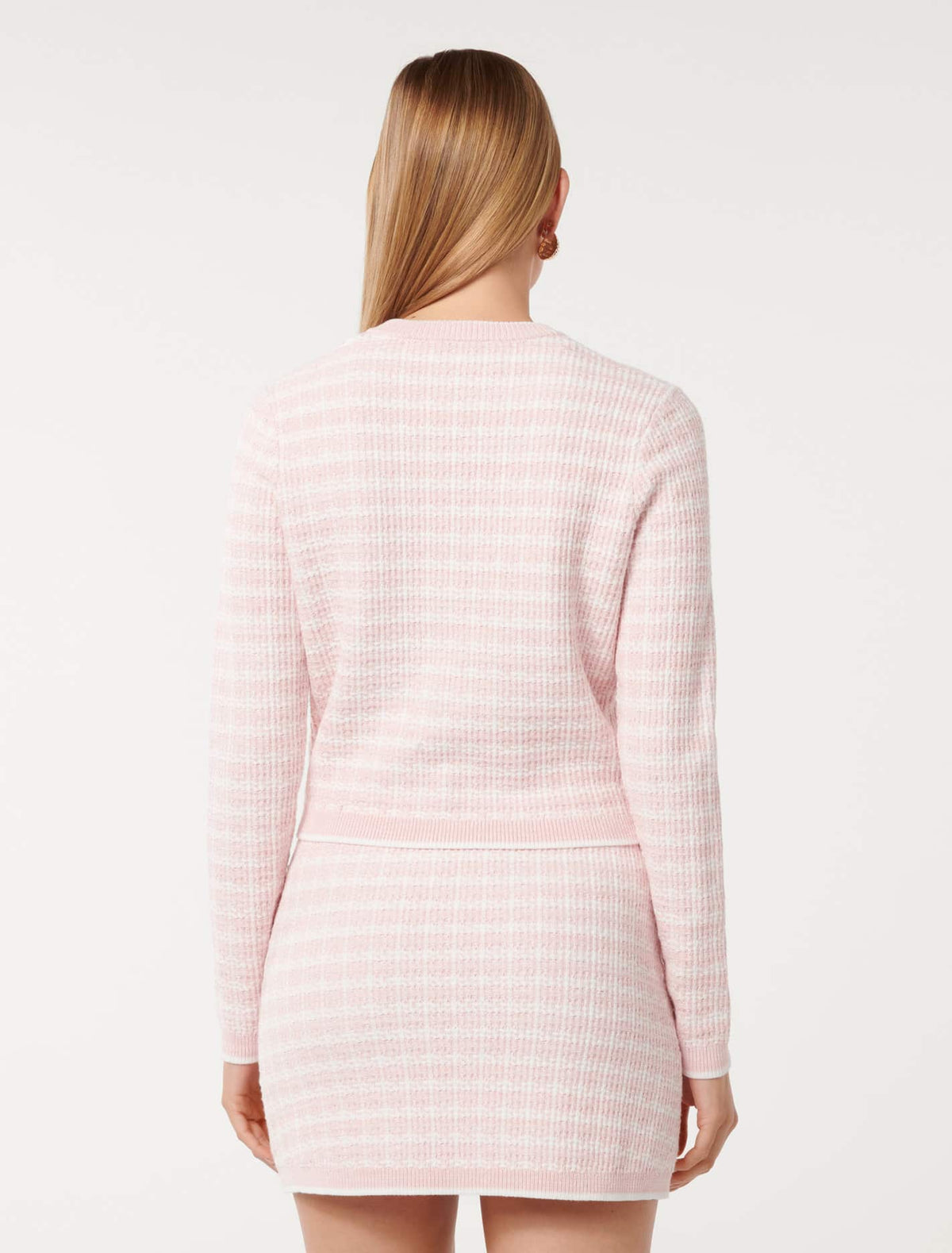 Louise Bouclé Knit Cardigan Soft Pink