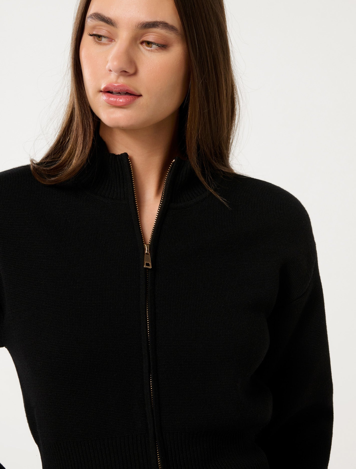 Tia Zip Co-ord Cardigan Black